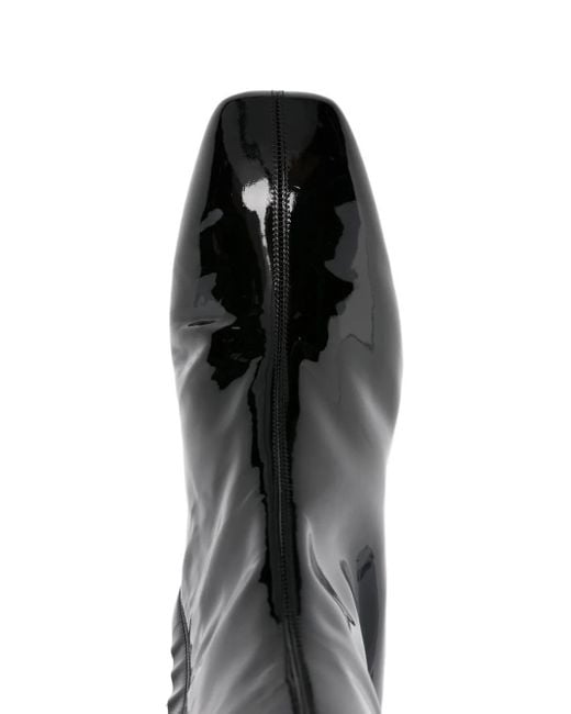 Aeyde Black 50Mm Marty Patent Calf Leather Knee-High Boots