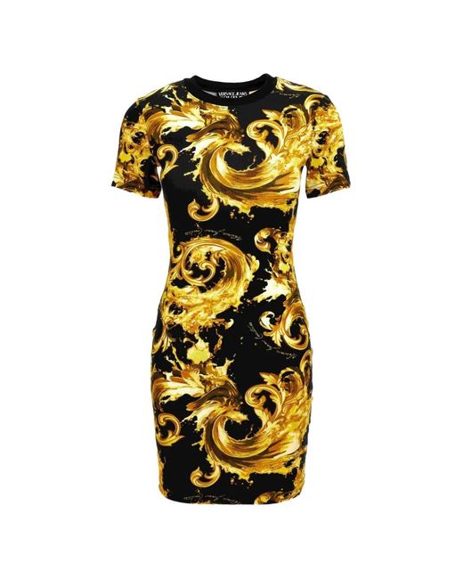 Versace Jeans Couture Black Dress With "Barocco" Pattern