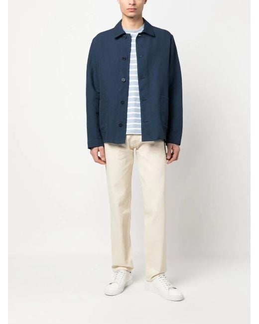 A.P.C. Blue Button-Up Jacket for men