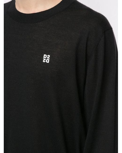 DSquared² Black Fine Knit Jumper for men