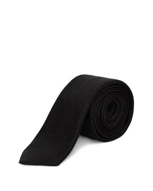 Karl Lagerfeld Black Textured Silk Tie for men
