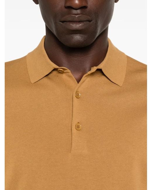 People Of Shibuya Brown Nito Short-Sleeve Polo Shirt for men