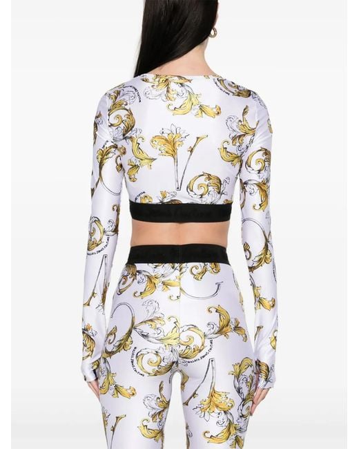 Versace Jeans Couture White Barocco-Print Top