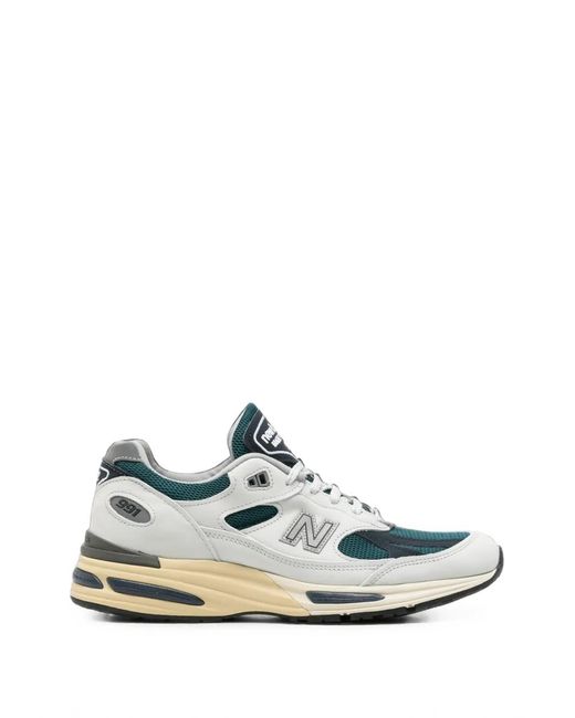 New Balance White 991 Panelled Sneakers
