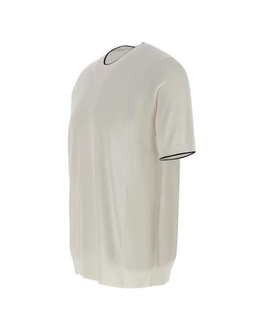 Kangra White Pull En Coton À Design Côtelé for men