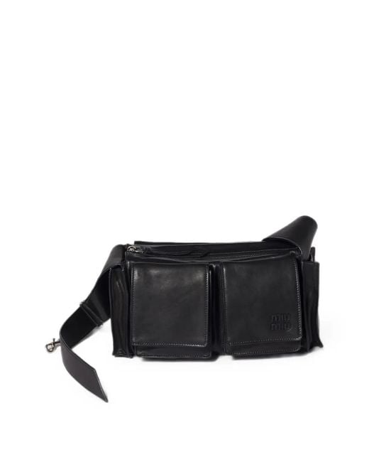 Miu Miu Black Utilitaire Multi-Pocket Shoulder Bag