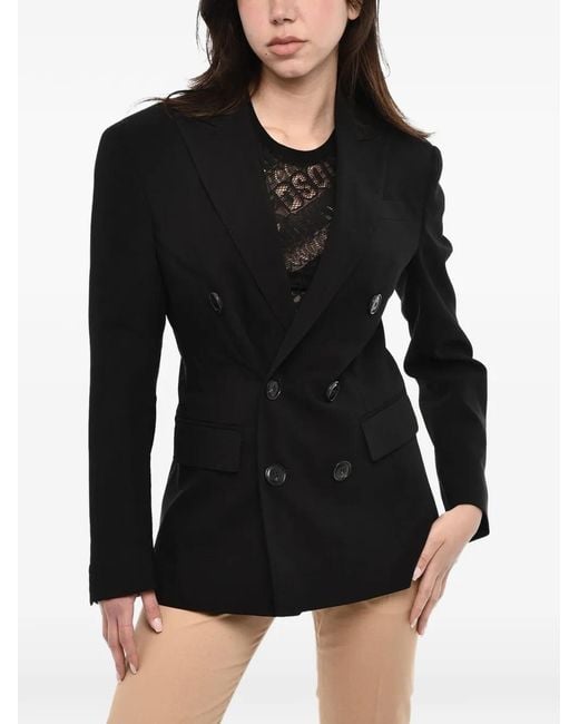 DSquared² Black Asymmetric Double-Breasted Jacket