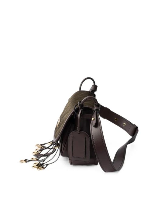 Prada Black Corsaire Re-Nylon And Leather Mini Shoulder Bag