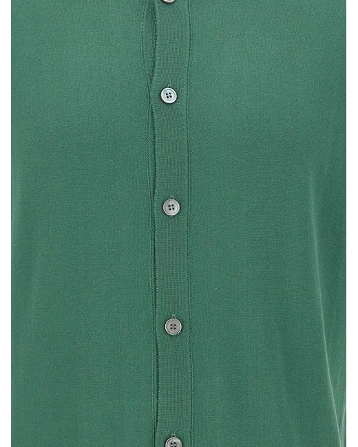 FILIPPO DE LAURENTIIS Green Short-Sleeve Cotton Shirt for men