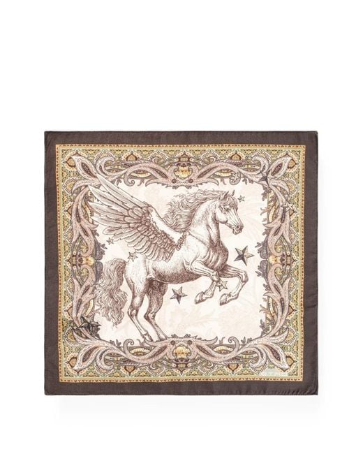 Etro Natural Pegasus Paisley-Print Pocket Square for men