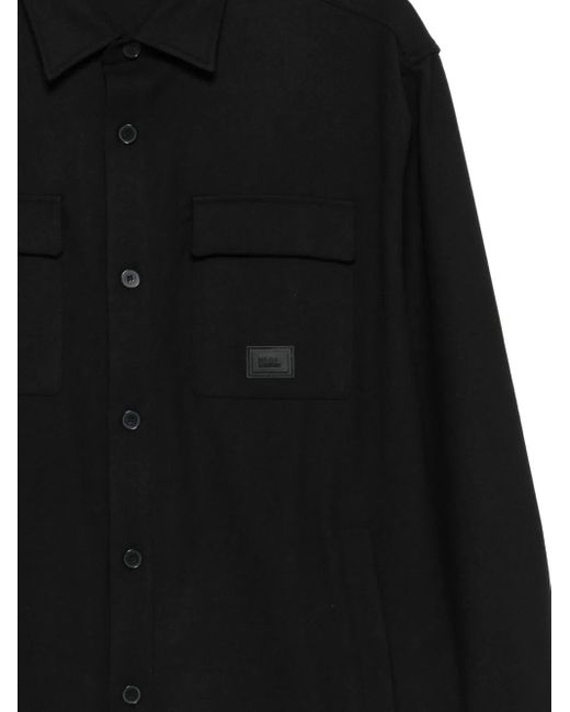 Karl Lagerfeld Black Double-Pocket Shirt for men