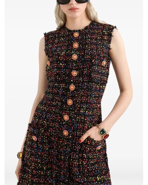 Dolce & Gabbana Black Tweed Dress