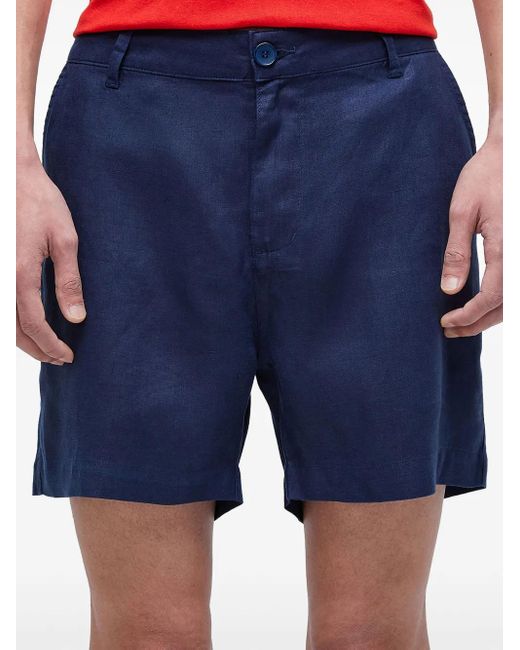 メンズ Osklen リネン ショートパンツ Blue