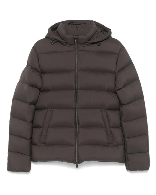 Herno Gray Hooded Padded Down Jacket for men