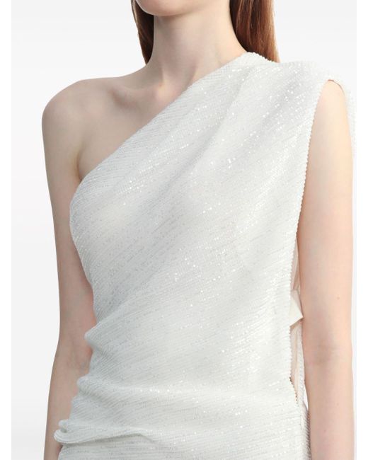 IRO White Haidi One Shoulder Mini Dress