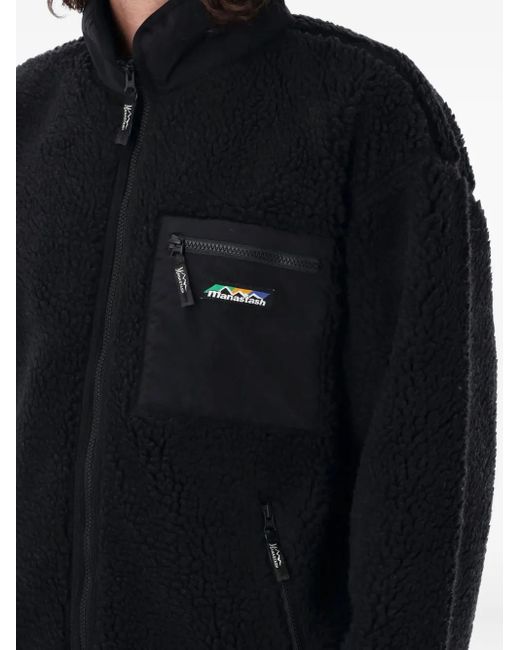 Manastash Black Fleece Zip-Up Jacket for men