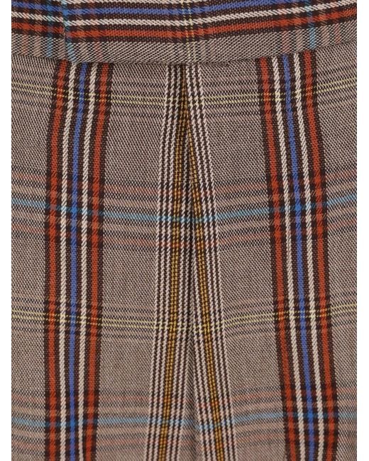 Vivienne Westwood Brown Checked Wide-Leg Trousers
