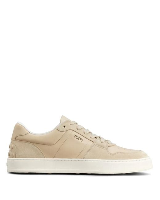 Tod's White Panelled Leather Sneakers for men