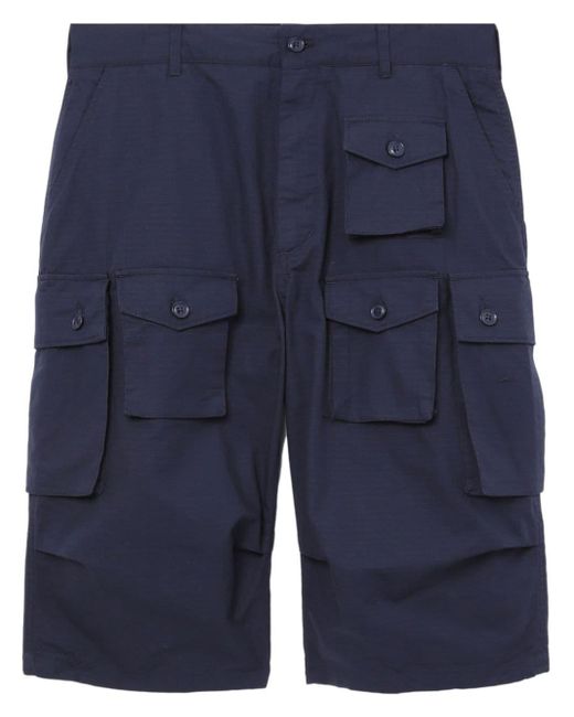 Engineered Garments Blue Cotton Cargo Shorts for men