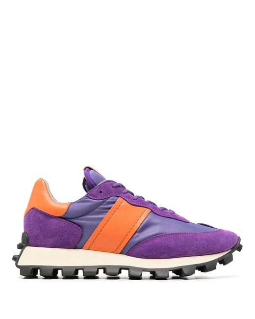 Tod's Purple 1t Suede Trim Leather Sneakers