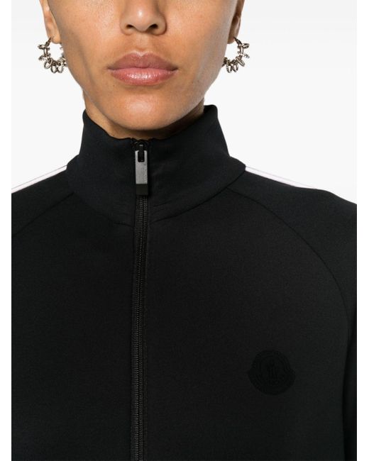 Moncler Black Logo-appliqué Zip-up Jacket - Women's - Elastane/polyester
