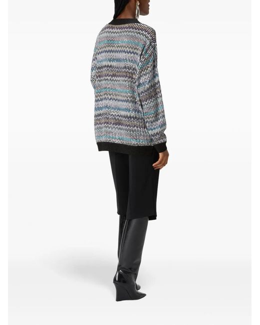 Missoni Gray Metallic Knit Viscose Sweater