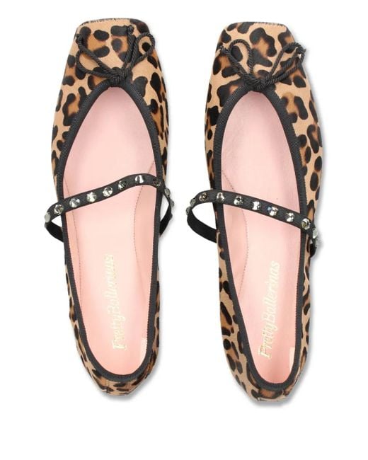 Pretty Ballerinas Brown Leopard-Print Ballerina Shoes