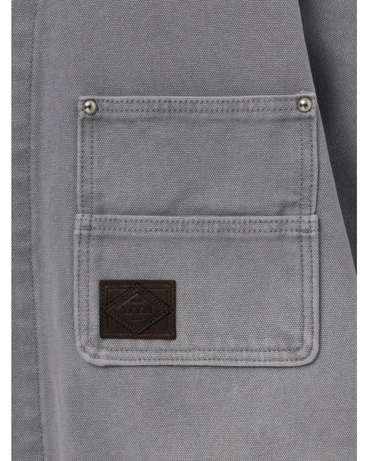 Wooyoungmi Gray Leather Collar Pocket Jacket for men