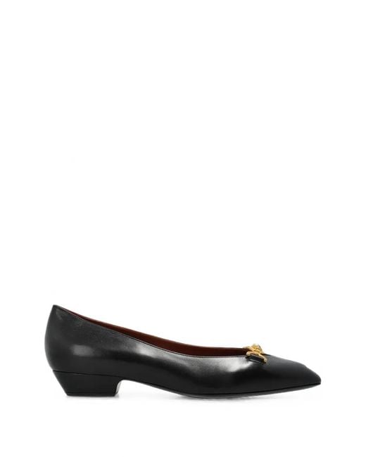 Versace Black Pointed-Toe Ballet Flats