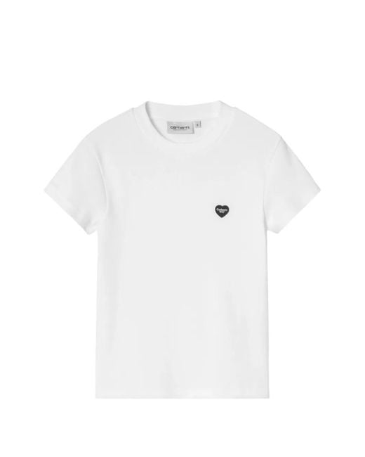 Carhartt White Small Heart-Patch T-Shirt