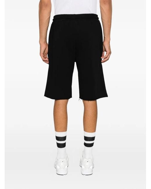 DISCLAIMER Black Logo-Patch Track Shorts for men
