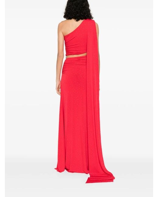 Nissa Red Rhinestone-Embellished Dress