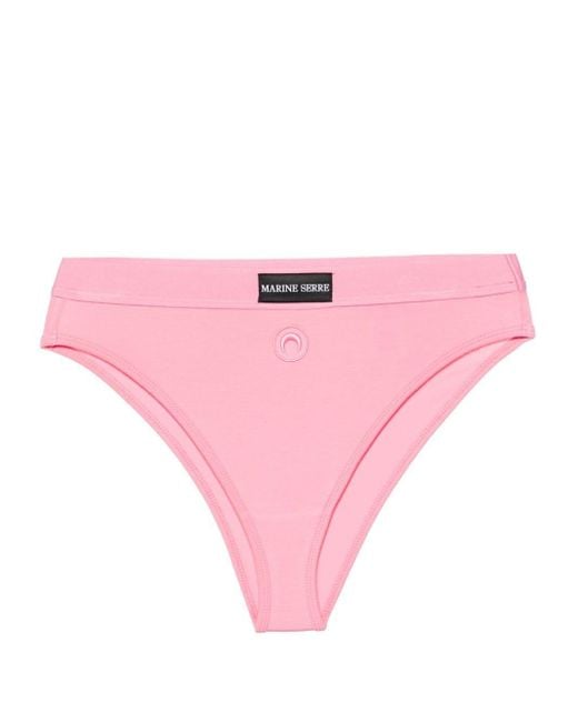 MARINE SERRE Pink Crescent Moon High-waist Thong