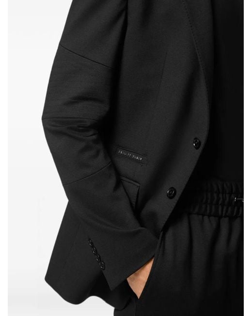 Philipp Plein Black Ensemble Blazer-Polaire for men