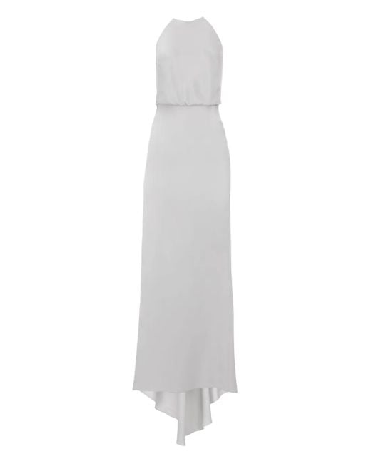 Il Volo White Jewel Halter-Neck Beaded-Back Dress