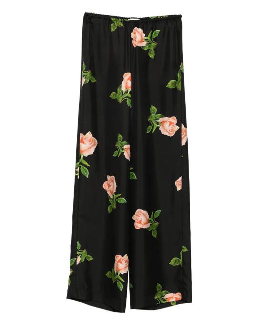 Nanushka Arven Broek Met Elastische Taille En Roosprint in het Black