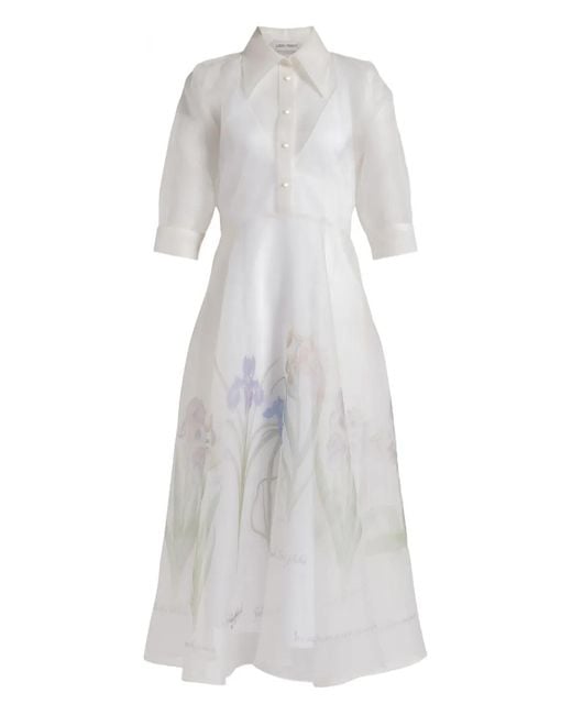 Alberta Ferretti White Classic Tailored Fit Minimalist Dress