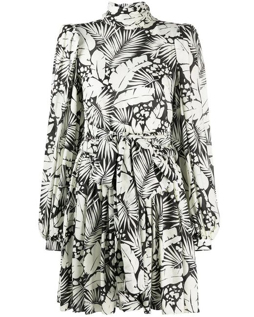 Saint Laurent White Floral-Print Minidress
