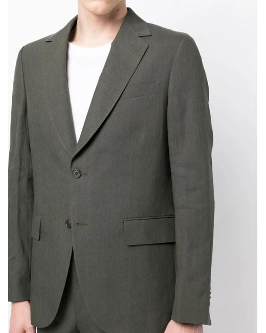 Paul Smith Green Single-Breasted Linen Suit for men