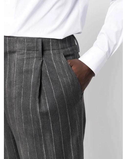 Versace Gray Flannel Trousers for men