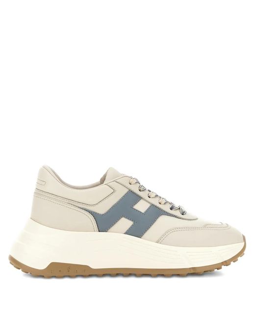 Hogan White Hi-Fi Leather Sneakers