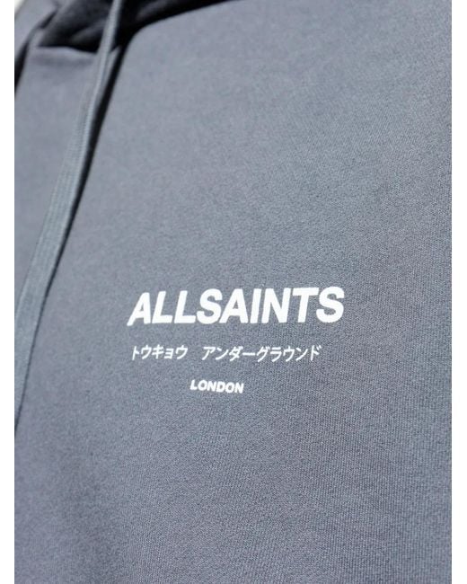 AllSaints Blue Kindred Graphic Hoodie for men