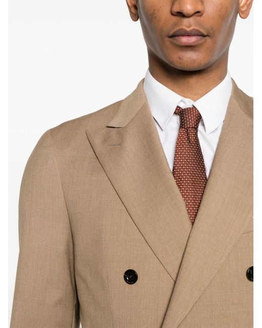Boglioli Natural Double-breasted Wool Suit for men