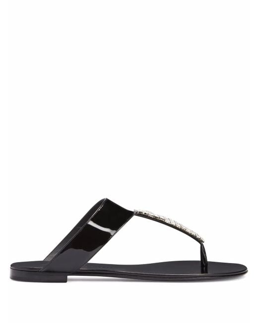 Giuseppe Zanotti Black Cleta Flat Sandals