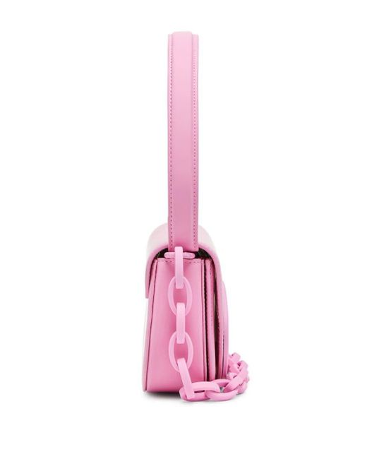 DIESEL Pink 1DR-Ikonische Schultertasche aus mattem Leder