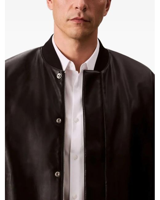 Calvin Klein Black Button-Fastening Bomber Jacket for men