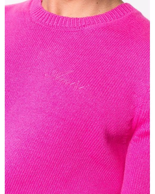 Amiri Pink Distressed-Effect Cashmere Jumper for men