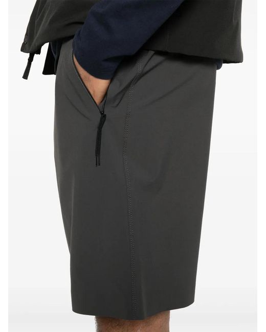 Stone Island Gray Logo-Embroidered Shorts for men