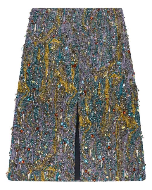 Dries Van Noten ジャカード ミニスカート Gray