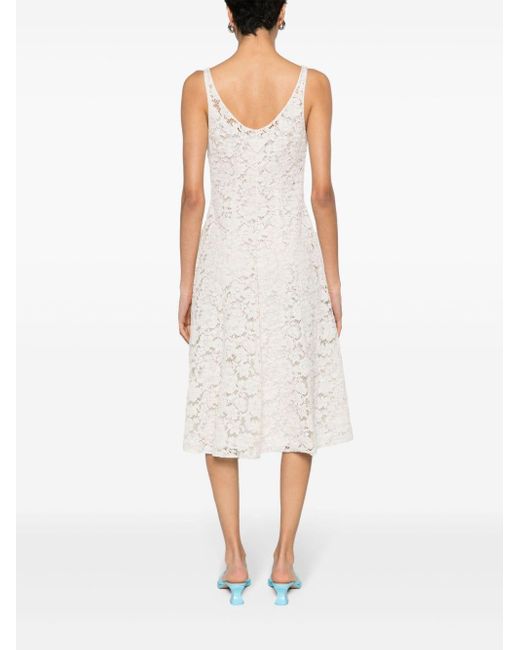 Prada Mini-jurk Met Bloemenkant in het White
